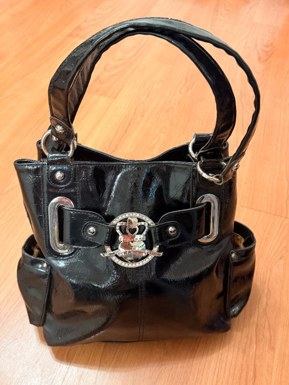 Kathy Van Zeeland Black & Silver Purse